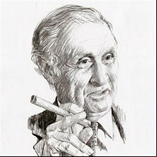 Edgar Cullman drawing portrait